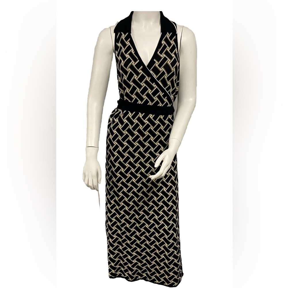 Diane von Furstenberg NWT Women's Collared Sleeveless Midi Wrap Dress XXL